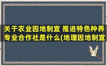 关于农业因地制宜 推进特色种养专业合作社是什么(地理因地制宜农业发展)